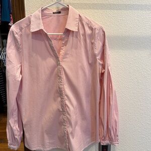 J. McLaughlin pink and white pinstripe blouse/shirt
